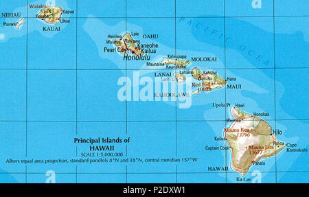 24 Hawaii Karte Stockfoto