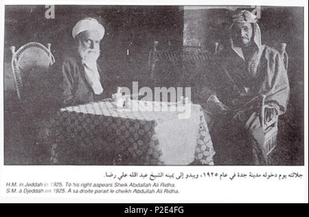 . Englisch: King Abdulaziz Einstellung mit Abdullah Ali Reda, an dem Tag, als er Jeddah 1925 eingetragen. 1925. Unbekannt 25 IbnSaudInJeddah Stockfoto