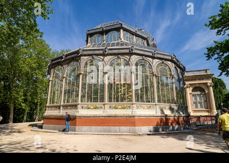 Crystal Palace im Parque del Retiro, Madrid, Spanien Stockfoto