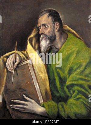 . Der heilige Lukas der Evangelist. zwischen ca. 1610 und ca. 1614 53 St. Lukas, Gemälde von El Greco. Indianapolis Museum der Kunst Stockfoto