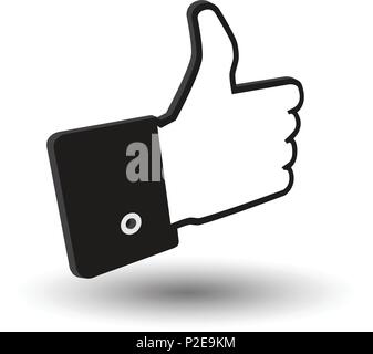 Cursor hand awesome 3d Symbol mit Schatten auf weißem Hintergrund Stock Vektor