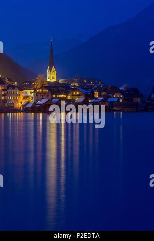 Österreich, Oberösterreich, Salzkammergut, als Weltkulturerbe von der UNESCO, Hallstatt Stadt Stockfoto