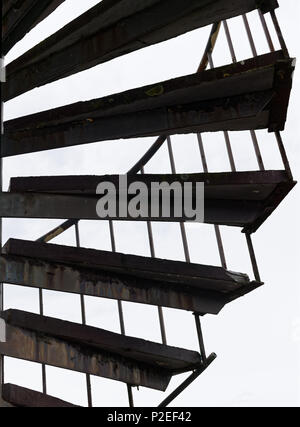 Wendeltreppe Notausgang Stockfoto