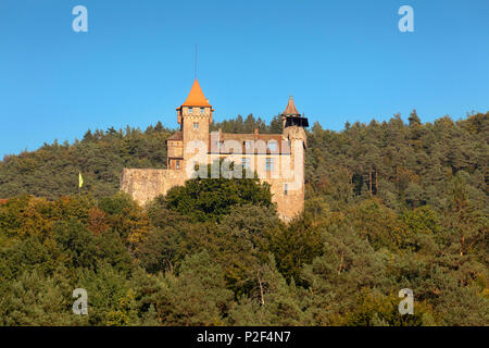 Burg Berwartstein, in der Nähe von Erlenbach, Dahner Felsenland, Pfälzer Wald, Rheinland-Pfalz, Deutschland Stockfoto