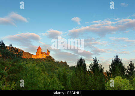 Burg Berwartstein, in der Nähe von Erlenbach, Dahner Felsenland, Pfälzer Wald, Rheinland-Pfalz, Deutschland Stockfoto