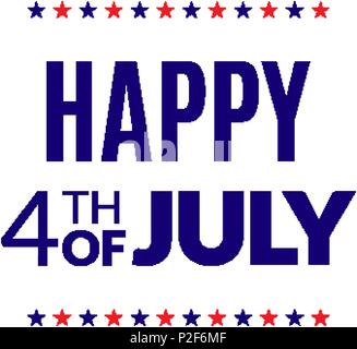 Glücklich 4. Juli Poster. Nationalfeiertag Grußkarte Stock Vektor