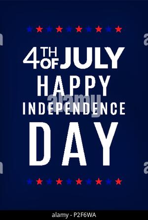 Juli 4. Happy Independence day Grußkarte Stock Vektor