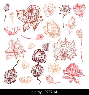 Abstrakte Blume. Vektor Hand gezeichnete Illustration, isoliert Stock Vektor