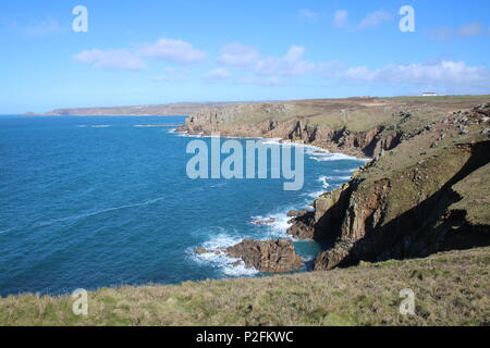 Land's End (Penn einen wlas oder Pedn einen wlas) Cornwall, England, Großbritannien Stockfoto