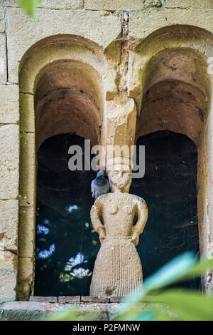 Pieve di Corsignano, romanische Kirche, Pienza Val d'Orcia, in der Provinz von Siena, Toskana, Italien, UNESCO Weltkulturerbe Stockfoto