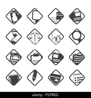 Silhouette Business und Office icons-Vektor Icon Set Stock Vektor