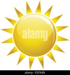 Gold sun Symbol auf weißem isoliert Stock Vektor