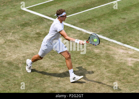 Stuttgart, Deutschland. 15 Juni, 2018. Denis Istomin (UZB). GES/Tennis / ATP: MercedesCup, 15.06.2018 Tennis ATP: MercedesCup, Stuttgart, 15. Juni 2018 - | Verwendung der weltweiten Kredit: dpa/Alamy leben Nachrichten Stockfoto