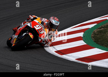 Montmelo, Spanien. 15 Jun, 2018. Marc Marquez (93) von Spanien und Repsol Honda Team während der freien Praxis der Gran Premi Monster Energy de Catalunya, Circuit de Catalunya, Montmelo, Spanien. Am 15. Juni 2018. Credit: CORDON PRESSE/Alamy leben Nachrichten Stockfoto