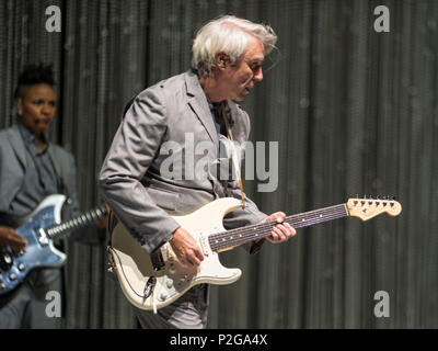 Glasgow, UK. 15 Jun, 2018. David Byrne im Konzert in der Royal Concert Hall, Glasgow, Großbritannien, 15. Juni 2018 Credit: Westy Musik Tog/Alamy leben Nachrichten Stockfoto