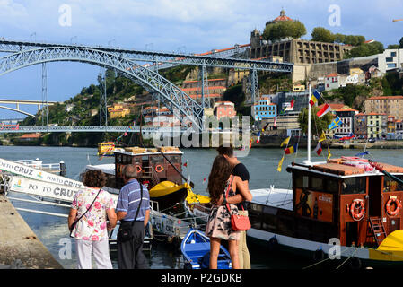 Ribeira Viertel und Ponte Luis über Rio Douro, Porto, Portugal Stockfoto