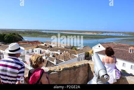 Blick vom Turm der Kathedrale, Faro, Algarve, Portugal Stockfoto