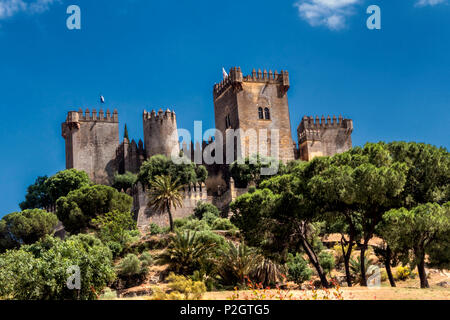 Schloss von Almodovar del Rio, Es ist eine Stärke der muslimischen Ursprungs, es war eine römische Festung und das aktuelle Gebäude hat definitiv Herkunft der Berber, Clo platziert Stockfoto