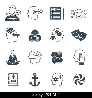 Digitale Vektor neuro linguistische Programmierung Icon Set Stock Vektor