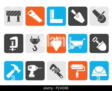 Silhouette Bau- und Tools icons-Vektor Icon Set Stock Vektor