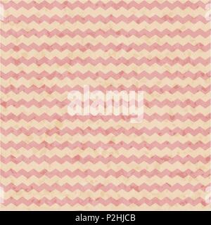 Abstract vector Zig Zag nahtlose Muster mit groben grunge Textur auf dem beigen Hintergrund. Stock Vektor