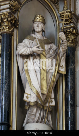 Hl. Fabian, die Statue auf dem Altar der Hl. Hieronymus in der Kathedrale von Zagreb zu der Vermutung gewidmet Stockfoto