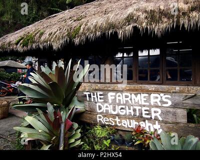 BAGUIO, BENGUET Provinz, Philippinen - Juni 7, 2018: Fassade und Eingang des Bauern Tochter Restaurant, ein berühmtes Touristenziel in Baguio, Stockfoto