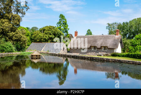 Der ententeich und Ente Haus im Dorf East Quantoxhead wo der Quantock hills die Küste in Somerset UK Treffen Stockfoto