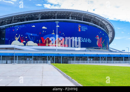 Kasan, Russland - 12. Juni 2018: Kazan Arena Fußballstadion Stockfoto