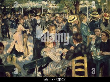 "Tanz im Le Moulin de la Galette", 1876, Öl auf Leinwand, 131 x 175 cm. Autor: Pierre Auguste Renoir (1841-1919). Lage: Musee D'Orsay, Frankreich. Stockfoto