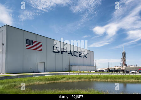 Cape Canaveral, Florida, USA - Juni 12, 2018: Raum X Launch Pad im Kennedy Space Center Stockfoto