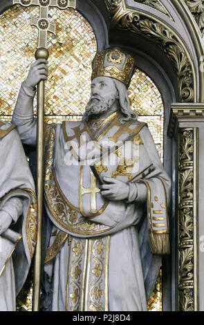 St. Methodius, Altar der Heiligen Cyrill und Methodius in der Kathedrale von Zagreb zu der Vermutung gewidmet Stockfoto