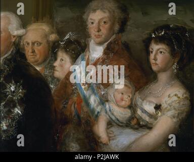 "Die Familie von Carlos IV." (Detail), 1800, Öl auf Leinwand, P 00726. Autor: Francisco de Goya (1746-1828). Lage: Museo del Prado - PINTURA, MADRID, SPANIEN. Stockfoto