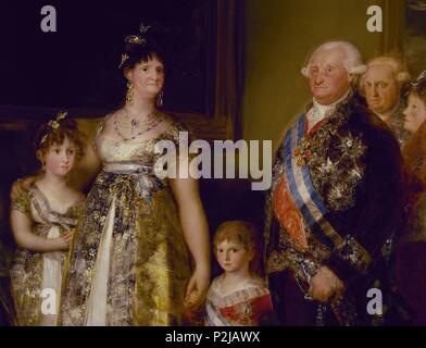 "Die Familie von Carlos IV." (Detail), 1800, Öl auf Leinwand, P 00726. Autor: Francisco de Goya (1746-1828). Lage: Museo del Prado - PINTURA, MADRID, SPANIEN. Stockfoto