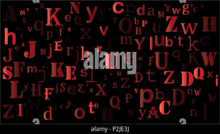 Der zufällige Buchstaben, Alphabet schönen Hintergrund design Stock Vektor