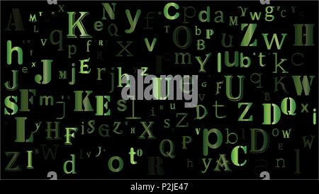 Der zufällige Buchstaben, Alphabet schönen Hintergrund design Stock Vektor