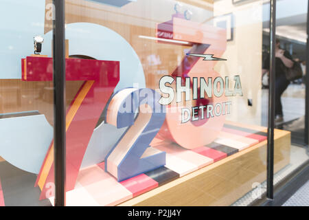 Philadelphia, Pennsylvania, 19. Mai 2018: Shinola Detroit store Front. Stockfoto