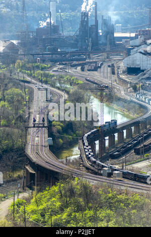 UNITED STATES STEEL CORPORATION STAHLWERK EDGAR THOMSON ANLAGE MONONGAHELA RIVER BRADDOCK ALLEGHENY COUNTY PENNSYLVANIA USA Stockfoto