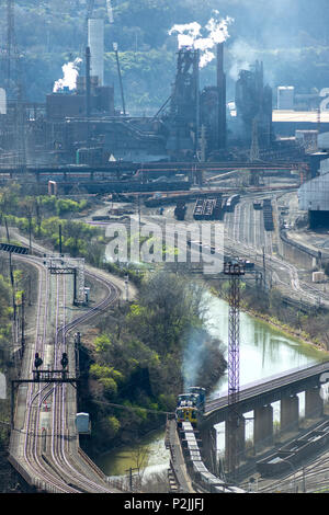 UNITED STATES STEEL CORPORATION STAHLWERK EDGAR THOMSON ANLAGE MONONGAHELA RIVER BRADDOCK ALLEGHENY COUNTY PENNSYLVANIA USA Stockfoto