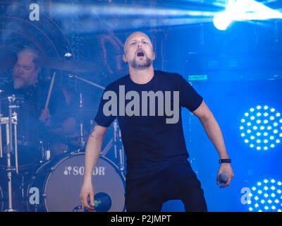 Meshuggah auf dem Festival Download 2018 Donnington Park, Leicestershire, UK durchführen Stockfoto