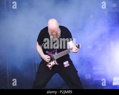 Meshuggah auf dem Festival Download 2018 Donnington Park, Leicestershire, UK durchführen Stockfoto