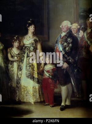 "Die Familie von Carlos IV." (Detail), 1800, Öl auf Leinwand, P 00726. Autor: Francisco de Goya (1746-1828). Lage: Museo del Prado - PINTURA, MADRID, SPANIEN. Stockfoto