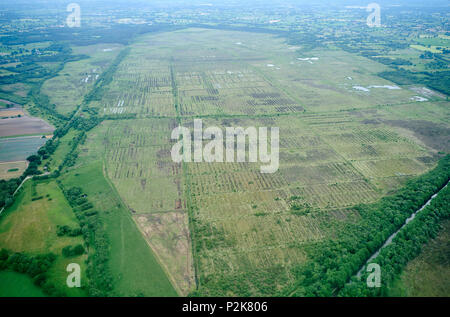 Eine Luftaufnahme von Whixall Moss, Shropshire, Midlands, UK Stockfoto