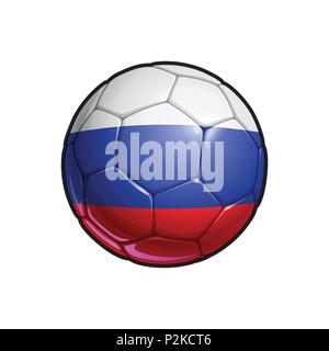 Vector Illustration eines Fußball - Fußball mit der russischen Flagge Farben. Alle Elemente problemlos auf gut definierten Schichten Stock Vektor