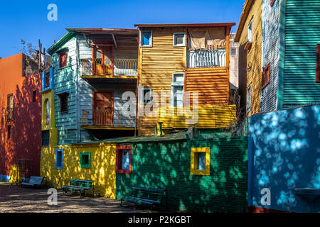 Bunte Caminito Straße im Viertel La Boca, Buenos Aires, Argentinien Stockfoto