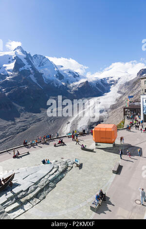 Großglockner 3798 m, Großglockner Hochalpenstraße, den höchsten Berg Österreichs, Glacier Retreat, Schmelzen, Klimawandel, Hoh Stockfoto