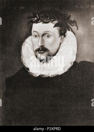 Michael Drayton, 1563 - 1631. Englischer Dichter während der Elisabethanischen Ära. Von Shakespeare der Spieler, veröffentlicht 1916 Stockfoto