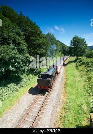 Lakeside und Haverthwaite Steam Railway neben Windermere im Lake District. Lakeside Cumbria England Großbritannien Großbritannien Stockfoto