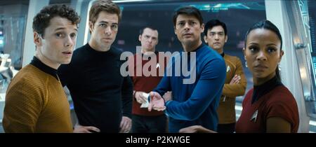 Original Film Titel: STAR TREK. Englischer Titel: STAR TREK. Regisseur: J.J Abrams. Jahr: 2009. Stars: JOHN CHO, Karl Urban, Simon Pegg, Zoe Saldana; CHRIS PINE; ANTON YELCHIN. Quelle: Paramount Pictures/Album Stockfoto