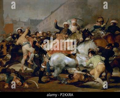 Spanish School. Die zweite im Mai 1808. Dos de Mayo. Öl auf Leinwand (266 x 345 cm). 1814. Madrid, Prado Museum. Autor: Francisco de Goya (1746-1828). Lage: Museo del Prado - PINTURA, SPANIEN. Stockfoto